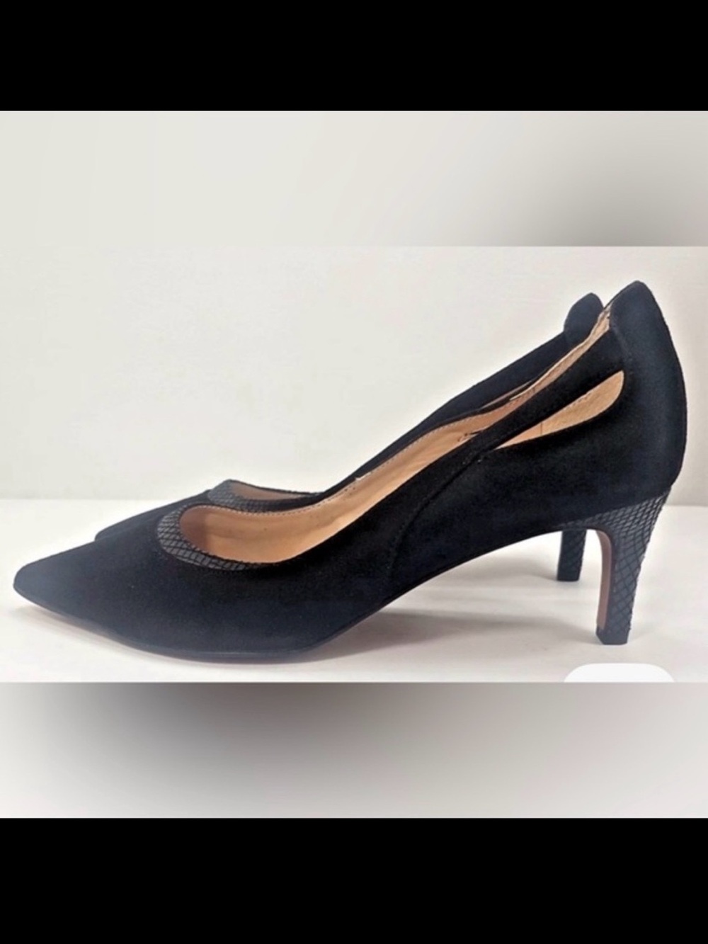 Franco Sarto Suede leather pumps side cutouts
 Sz7 Dress Business Casual Formal
